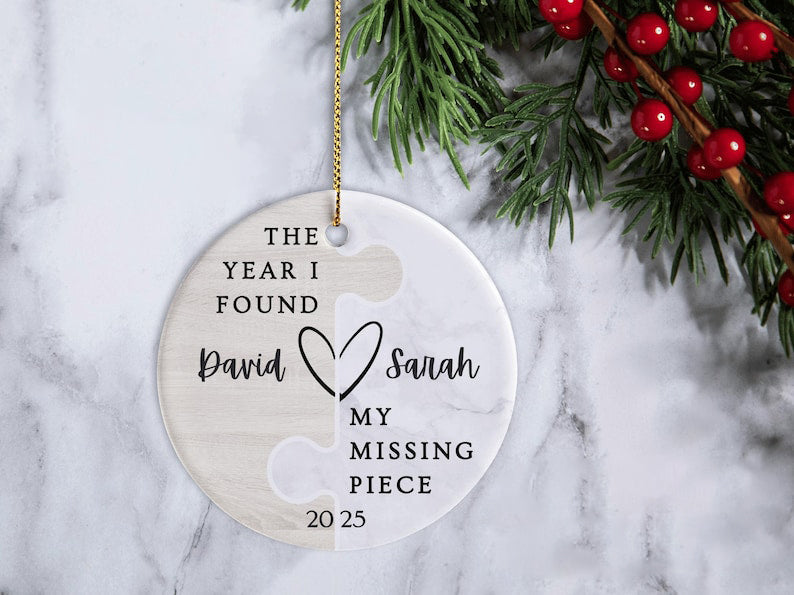 Missing Piece Ornament, The Year I found My Missing Piece, First Christmas Together Ornament First Christmas Together Gifts For Couples Xmas
