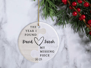 Missing Piece Ornament, The Year I found My Missing Piece, First Christmas Together Ornament First Christmas Together Gifts For Couples Xmas