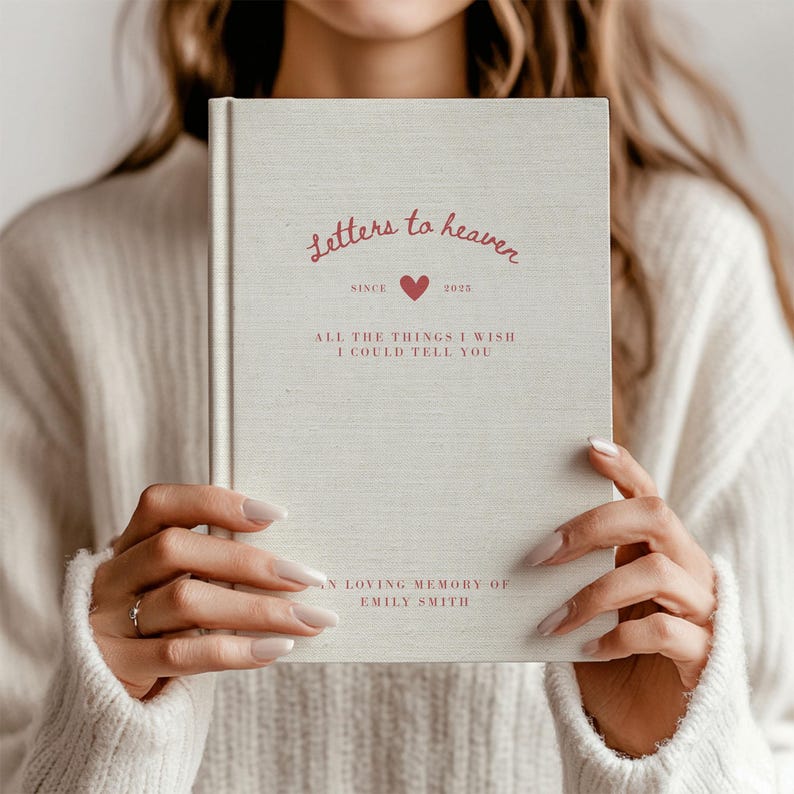 Personalized Grief Journal, Sympathy Gift For Loss Of Mother Father, Letters To Heaven In Loving Memory Gift, Memorial Gift, Condolence Gift