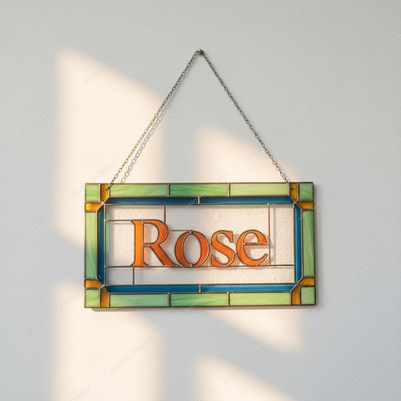 Acrylic Name Panel Hanging Custom Name Acrylic Home Personalized Name Sign Housewarming Window Decor Gift Suncatcher Wedding