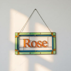 Acrylic Name Panel Hanging Custom Name Acrylic Home Personalized Name Sign Housewarming Window Decor Gift Suncatcher Wedding
