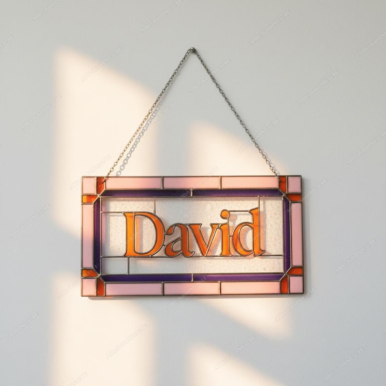 Acrylic Name Panel Hanging Custom Name Acrylic Home Personalized Name Sign Housewarming Window Decor Gift Suncatcher Wedding