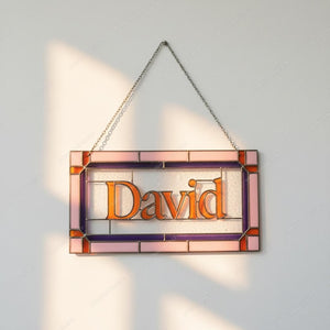 Acrylic Name Panel Hanging Custom Name Acrylic Home Personalized Name Sign Housewarming Window Decor Gift Suncatcher Wedding