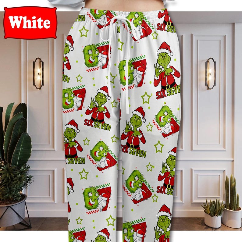 67 Meme Pajamas Pants, Six Seven Christmas Pajama Pants, Christmas Pants, Funny Holiday Loungewear Cozy Unisex Xmas Loungewear