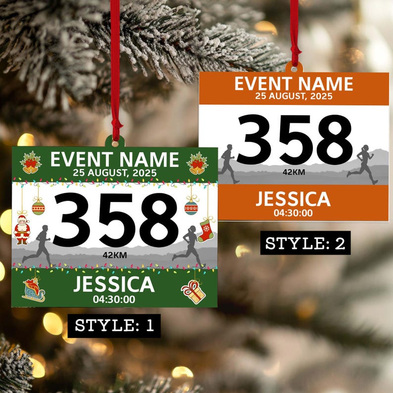 Personalized Race Bib Christmas Ornament 2025, Custom Acrylic Running Keepsake, Cross Country Marathon Runner Gifts, Marathon Lover Gift