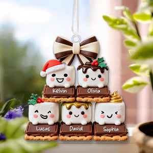 Personalized Family Christmas Ornament 2025, Custom S mores Ornament with Names, Gift for Parents, Kids & Grandparents, Christmas Gifts