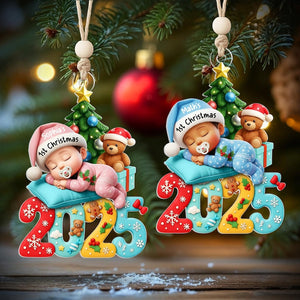 Custom 2025 Acrylic Keepsake, Baby s First Christmas Ornament, Personalized Newborn Gift, Unique Holiday Decoration,Baby Gift Idea