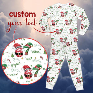 Personalized Six Seven Bruh Christmas Pajamas, Custom Name Bruh 67 Meme PJs, Viral Pajamas Set, Christmas Gift Pajamas for Kids & Adults