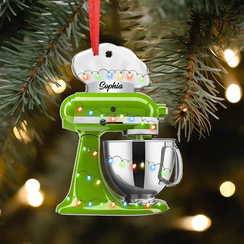 Custom Baking Mixer Acrylic Ornament, Personalized Baking Lover Ornament, Christmas Gift for Baker, Baking Ornament, Baker Ornament