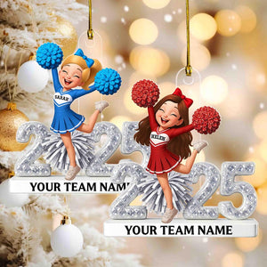 Personalized Cheerleader Ornament, Custom Cheering Ornament, Cheer Xmas Ornament, Cheerleading Team Gift, Cheerleader Gift, Cheer Mom Gift