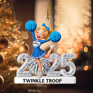 Personalized Cheerleader Ornament, Custom Cheering Ornament, Cheer Xmas Ornament, Cheerleading Team Gift, Cheerleader Gift, Cheer Mom Gift