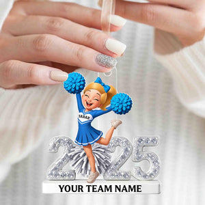 Personalized Cheerleader Ornament, Custom Cheering Ornament, Cheer Xmas Ornament, Cheerleading Team Gift, Cheerleader Gift, Cheer Mom Gift