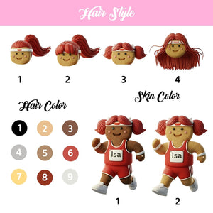 Custom Name Track Runner Gingerbread Ornament: Brunette Girl, Marathon Keepsake, Personalized Runner Ornament 2025
