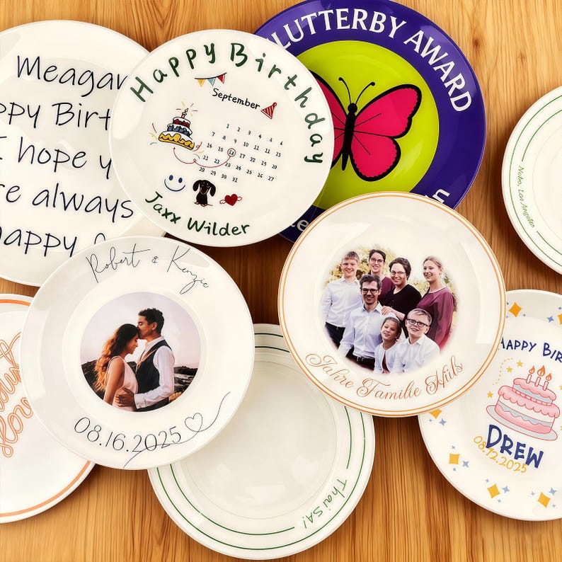 Personalized Happy Birthday Plate for Girls/Custom Birthday Gift/Custom Name Ceramic Plate with Cake/Personalizeds Gift/Cake Plate
