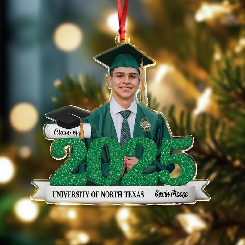 Custom Photo Graduation Ornament, Class of 2026 Photo Ornament, Senior Christmas Gifts, College High School Grad Gift, Mastered It Ornament
