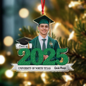 Custom Photo Graduation Ornament, Class of 2026 Photo Ornament, Senior Christmas Gifts, College High School Grad Gift, Mastered It Ornament