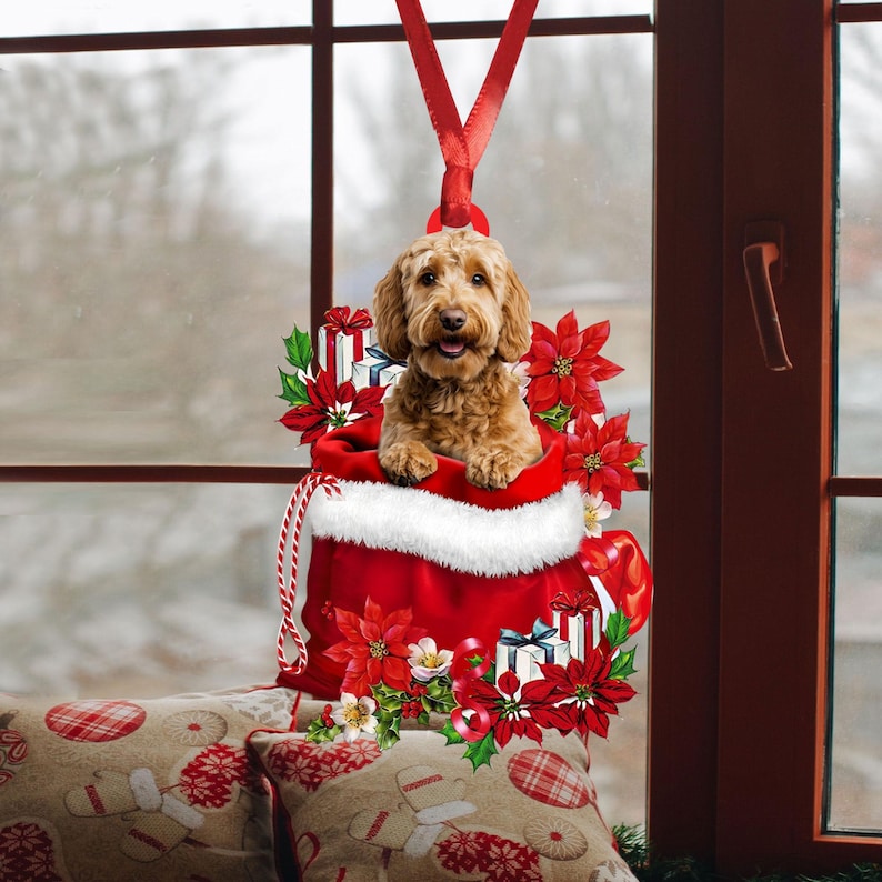 Goldendoodle Christmas Ornament, Goldendoodle Dog Christmas Tree Ornament, Goldendoodle Christmas Home Decor, Dog Lover Xmas Gift