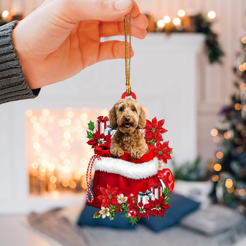 Goldendoodle Christmas Ornament, Goldendoodle Dog Christmas Tree Ornament, Goldendoodle Christmas Home Decor, Dog Lover Xmas Gift