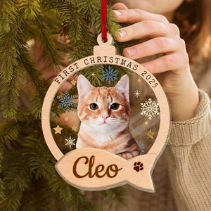 Personalized Cat Christmas Ornament, Pet Christmas Ornament, Pet Portrait Using Photo Ornament, First Christmas Ornament, Christmas Decor