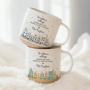 It Takes a Village Pottery Mug, Thank You Gift for Nanny Pottery Mug, Teacher Appreciation Pottery Mug, Thank You Teacher Gift