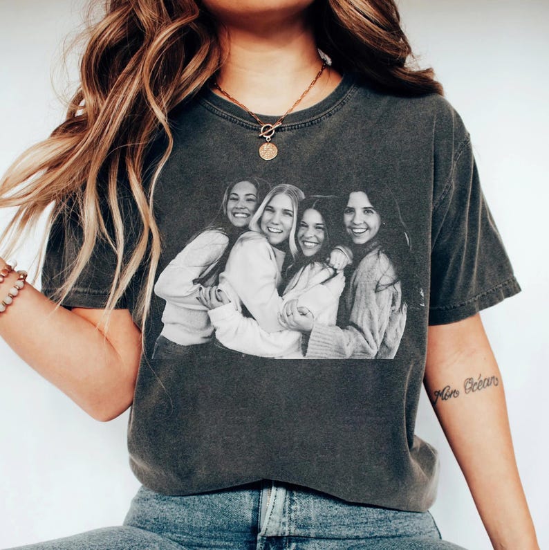 Custom Your Photo Shirt, Vintage Custom Picture Shirt, Gift for Girlfriend Boyfriend, Girlfriend Face Shirt, Your Own Picture Idea Tee