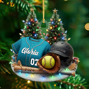 Personalized Softball Ornament 2025 Custom Jersey, Team Keepsake
