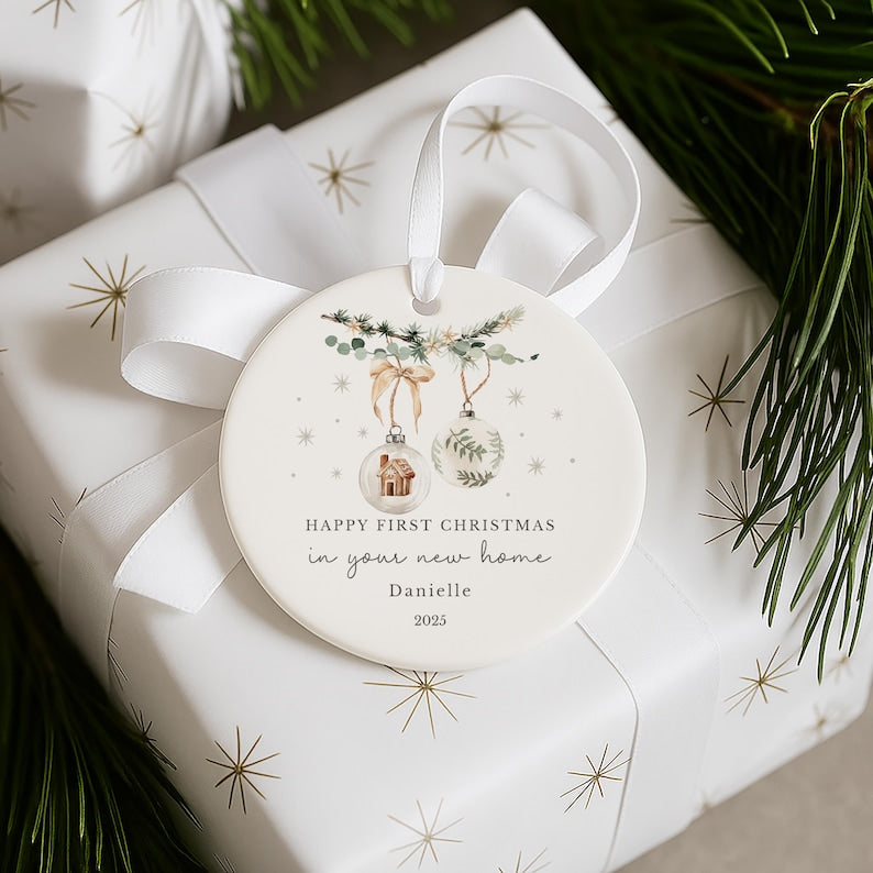 First Christmas in Your New Home Bauble | Ceramic Xmas Tree Decoration | Couple Christmas Keepsake | First Christmas New Home