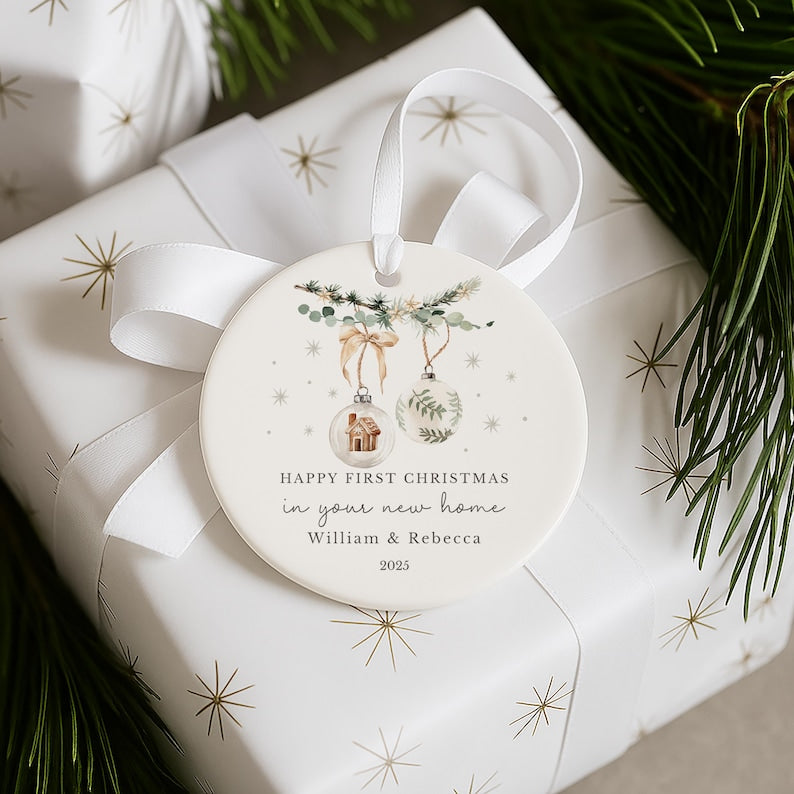 First Christmas in Your New Home Bauble | Ceramic Xmas Tree Decoration | Couple Christmas Keepsake | First Christmas New Home