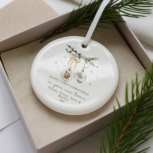 First Christmas in Your New Home Bauble | Ceramic Xmas Tree Decoration | Couple Christmas Keepsake | First Christmas New Home