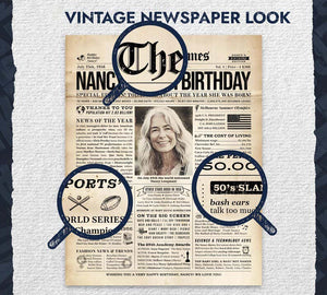 Personalized 70th Birthday Newspaper Poster Canvas Birthday 1956 , Vintage Gift Birthday Gift