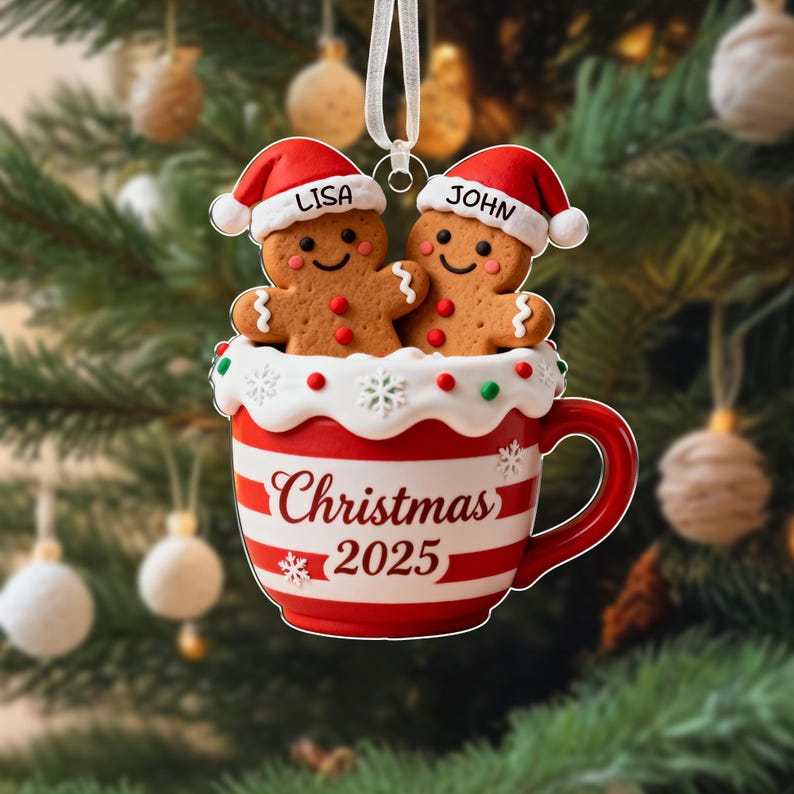 Personalized Couple Christmas Tree Ornament, Gingerbread Ornament, Together Ornaments, Xmas Gift For Couples, Christmas Gift For Her Him