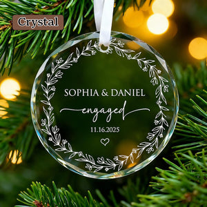 Personalized Engaged Ornament 2025,Wedding Keepsake Ornament,Engagement Ornament with Names & Date,Engaged Gift,Newlywed Gift For Couple