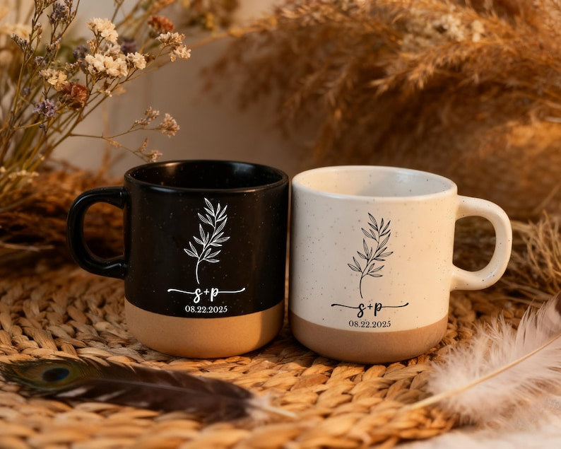 Personalised Engagement Gift, Pottery Printed Mugs, New Engaged Couple Gift, Engagement Gifts, Engagement Gift For Couple, Wedding Gift