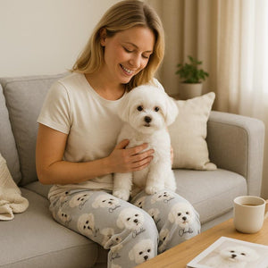 Personalized Pet Photo Pajamas, Custom Photo Gift for Pet Lovers,Custom Dog Face Pyjamas,Custom Pajama Pants,Custom Pet Portrait Pajama