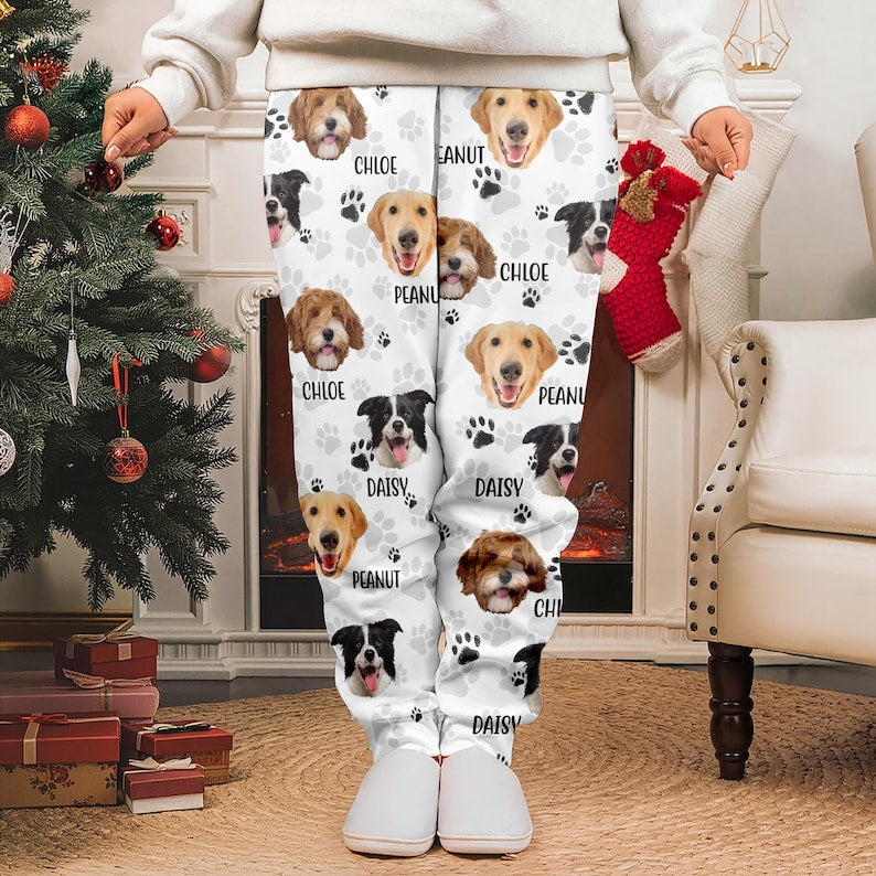 Custom Pet Face Sweatpants: Personalized Dog Pajama Joggers