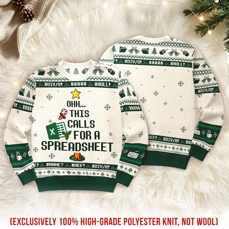 This Calls For A Spreadsheet Ugly Sweater - The Office Inspired Meme Shirt, Funny Coworker Christmas Jumper Gift