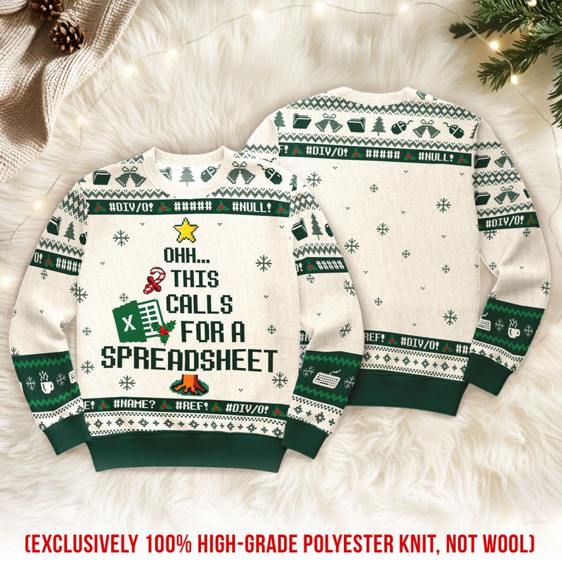This Calls For A Spreadsheet Ugly Sweater - The Office Inspired Meme Shirt, Funny Coworker Christmas Jumper Gift