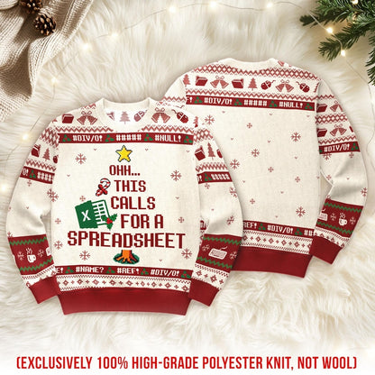 This Calls For A Spreadsheet Ugly Sweater - The Office Inspired Meme Shirt, Funny Coworker Christmas Jumper Gift