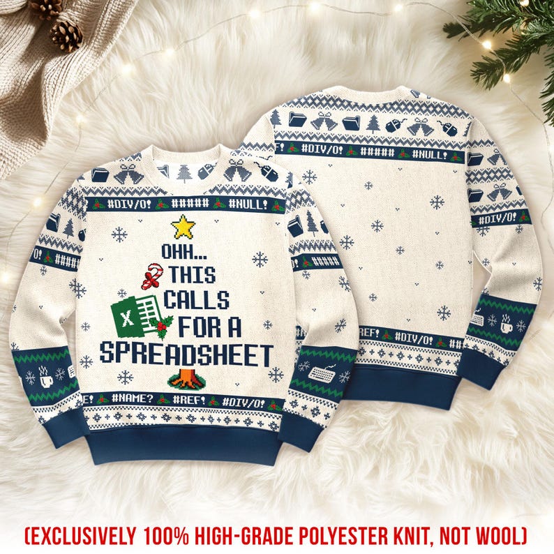 This Calls For A Spreadsheet Ugly Sweater - The Office Inspired Meme Shirt, Funny Coworker Christmas Jumper Gift