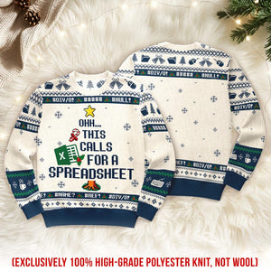 This Calls For A Spreadsheet Ugly Sweater - The Office Inspired Meme Shirt, Funny Coworker Christmas Jumper Gift