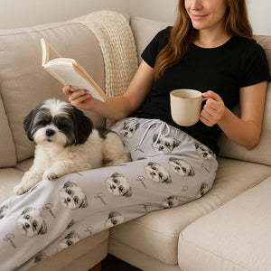 Personalized Pet Photo Pajamas, Custom Photo Gift for Pet Lovers,Custom Dog Face Pyjamas,Custom Pajama Pants,Custom Pet Portrait Pajama
