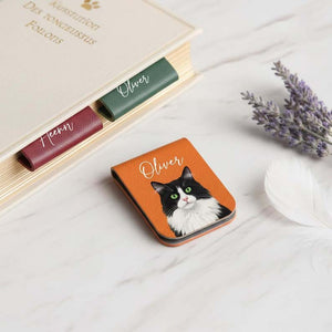 Personalized Magnetic Pet Bookmark, Dog Photo Bookmark, Pet Loss Bookmark, Pet Remembrance Gift, Dog Cat Leather Bookmark, Pet Lover Gifts