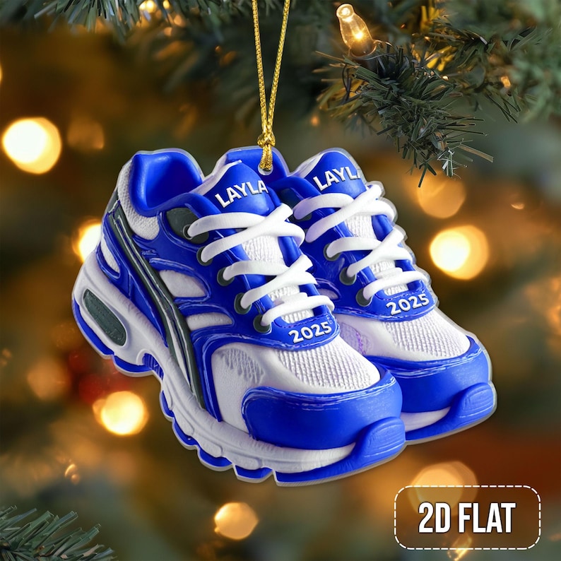 Personalized Running Shoes Ornament 2025, Custom Runner Christmas Tree Decoration, Fitness Ornament Gift for Runners
