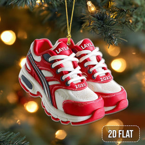Personalized Running Shoes Ornament 2025, Custom Runner Christmas Tree Decoration, Fitness Ornament Gift for Runners