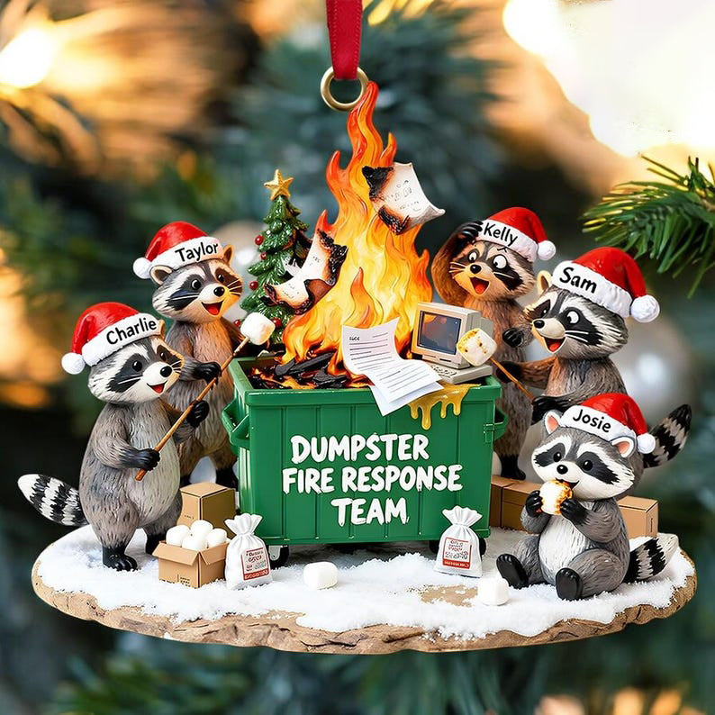 2025 Dumpster on Fire Response Team Christmas Ornament Funny 2025 Dumpster Fine Holiday Gift for Co-Workers & Friends