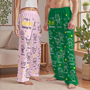 This Grandpa Dad Belongs To Pajama Pants, Custom Name Christmas Gift Grandpa Gift Custom Christmas Gift For Grandpa Xmas Gift