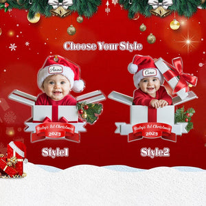 Personalized Baby s First Christmas Ornament 2025,Custom Baby Photo Ornament,Newborn Keepsake Gift Box,Flat Acrylic Xmas Decor,Funny Newborn