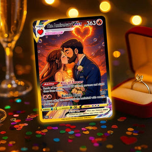Custom Anniversary Trading Card Personalized Couple VMAX Style Card Romantic Gift for Him/Her Custom Anime Artwork