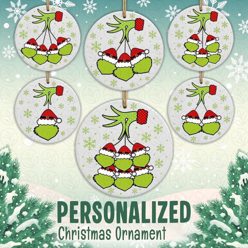 Personalized Family Christmas Ornament, Custom Family Members Ornament Christmas Tree Decoration