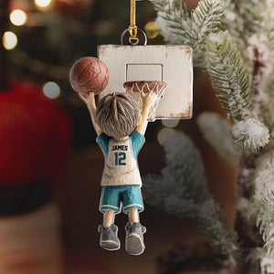 Personalized Basketball Ornament, Custom Sports Ornament, Basketball Jersey Ornament, Custom Name Christmas Ornament, Holiday Gift